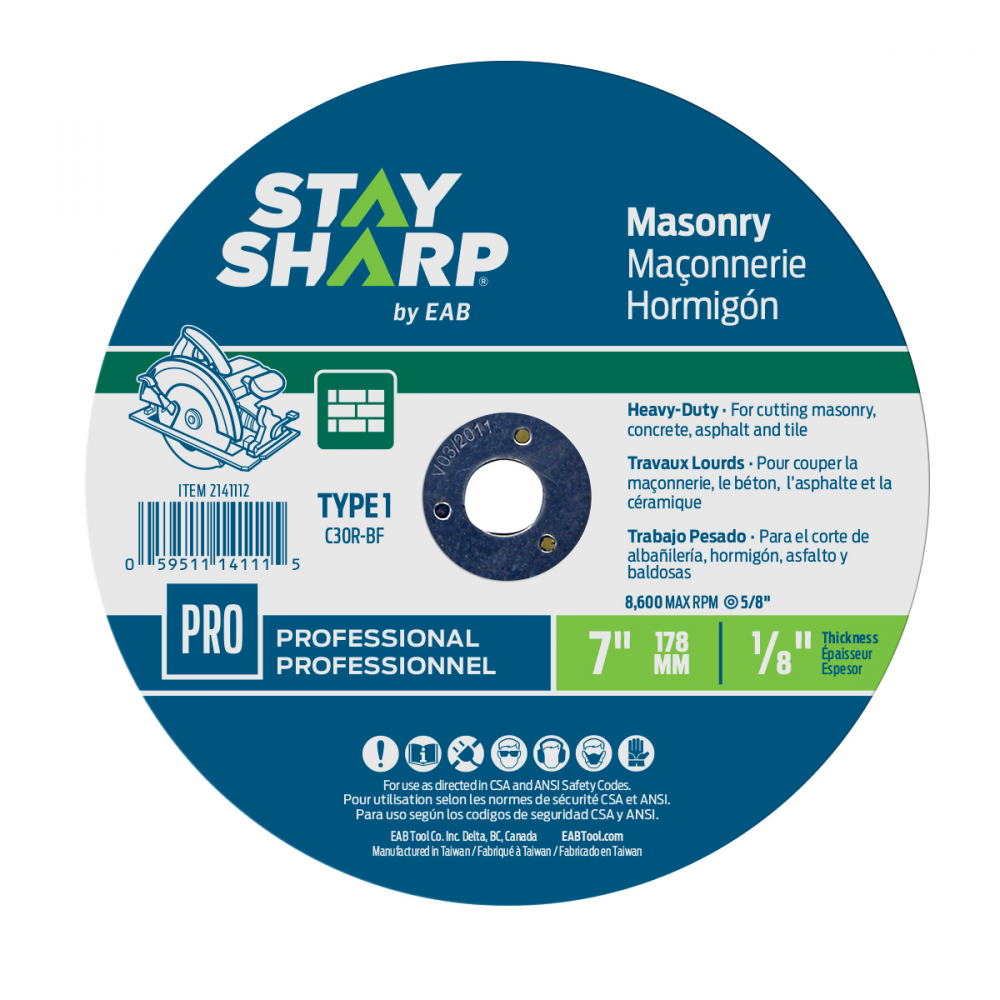 7&#34; x 1/8&#34;   Masonry Cutting Flat Wheel Type 1<span class=' ItemWarning' style='display:block;'>Item is usually in stock, but we&#39;ll be in touch if there&#39;s a problem<br /></span>