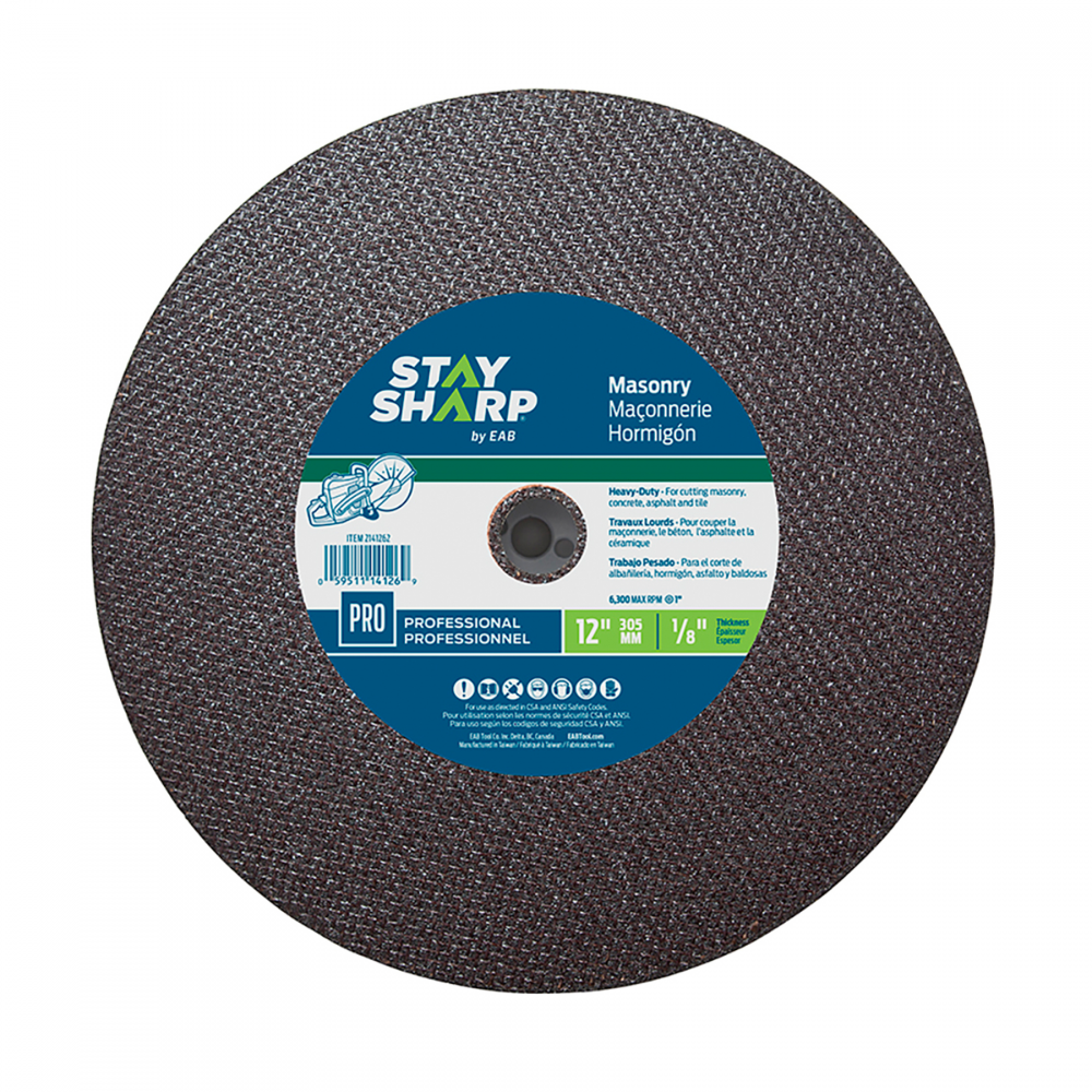 12&#34; x 1/8&#34;   Masonry Cutting Flat Wheel Type 1<span class=' ItemWarning' style='display:block;'>Item is usually in stock, but we&#39;ll be in touch if there&#39;s a problem<br /></span>