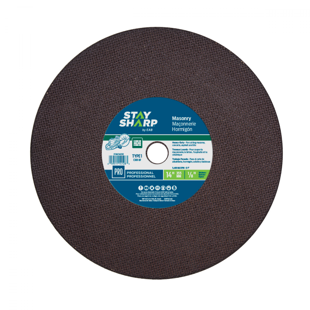 14&#34; x 1/8&#34;   Masonry Cutting Flat Wheel Type 1<span class=' ItemWarning' style='display:block;'>Item is usually in stock, but we&#39;ll be in touch if there&#39;s a problem<br /></span>