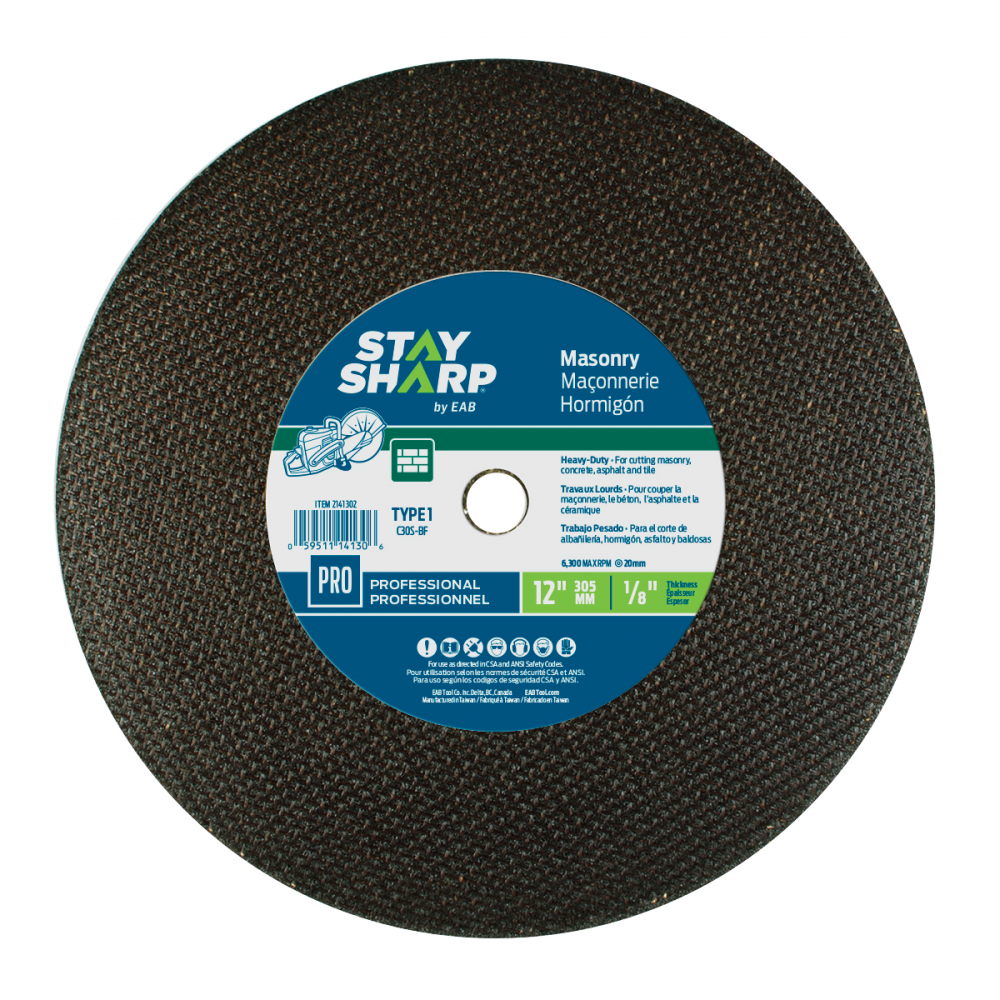 12&#34; x 1/8&#34;   Masonry Cutting Flat Wheel Type 1<span class=' ItemWarning' style='display:block;'>Item is usually in stock, but we&#39;ll be in touch if there&#39;s a problem<br /></span>