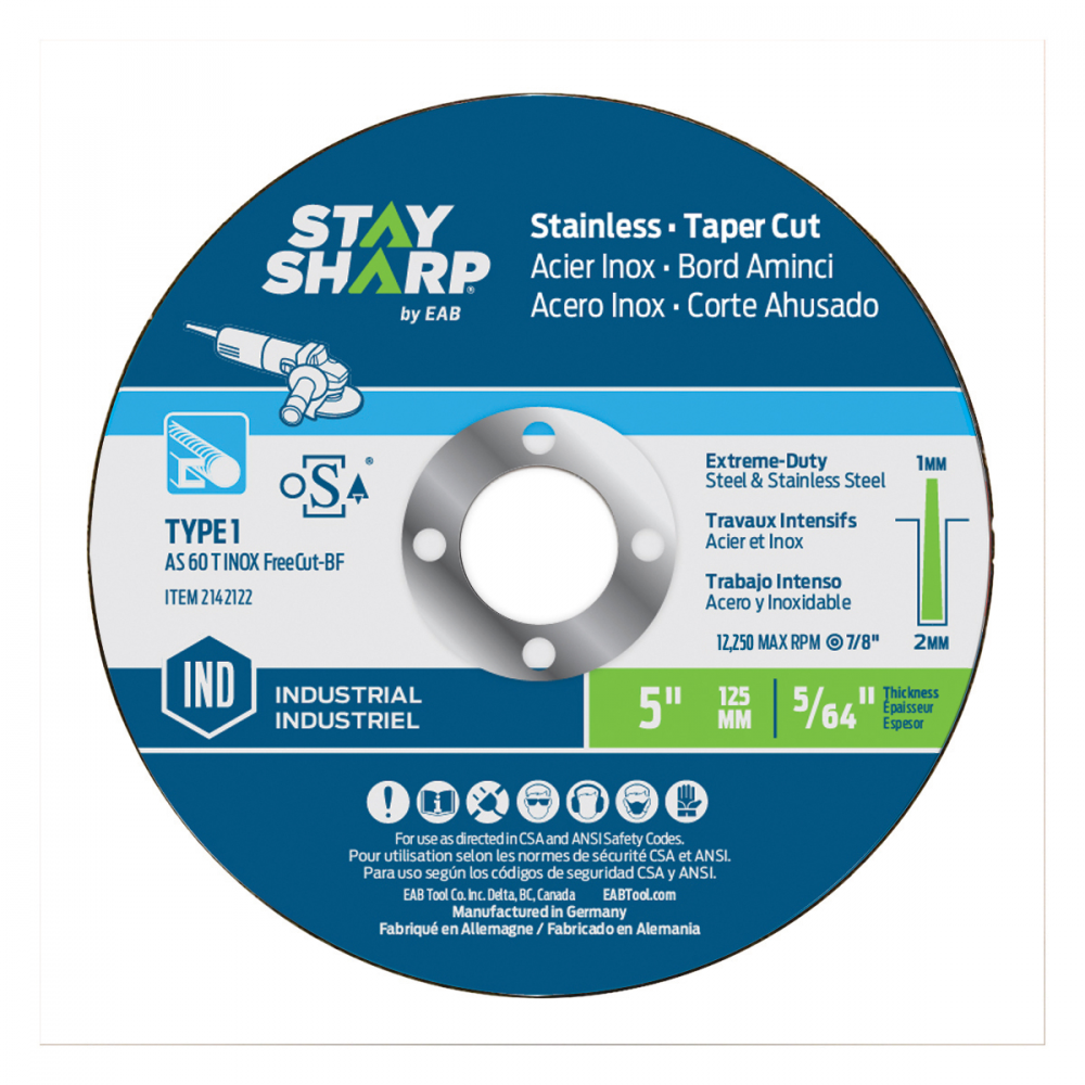 5&#34; x 5/64&#34;  Taper Cut Metal Cutting Flat Wheel Type 1 (10 Pack) Industrial Abrasive<span class=' ItemWarning' style='display:block;'>Item is usually in stock, but we&#39;ll be in touch if there&#39;s a problem<br /></span>