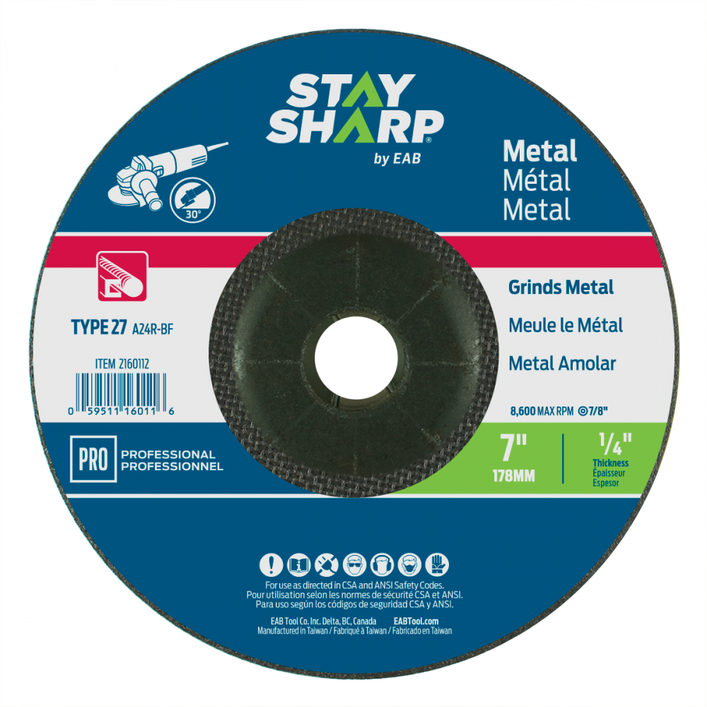 7&#34; x 1/4&#34;  Depressed Center Wheel Metal Grinding Flat Wheel Type 27<span class=' ItemWarning' style='display:block;'>Item is usually in stock, but we&#39;ll be in touch if there&#39;s a problem<br /></span>