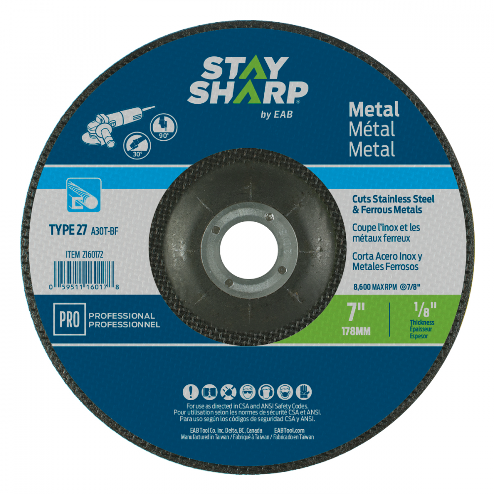 7&#34; x 1/8&#34;  Depressed Center Wheel Metal Grinding Flat Wheel Type 27<span class=' ItemWarning' style='display:block;'>Item is usually in stock, but we&#39;ll be in touch if there&#39;s a problem<br /></span>