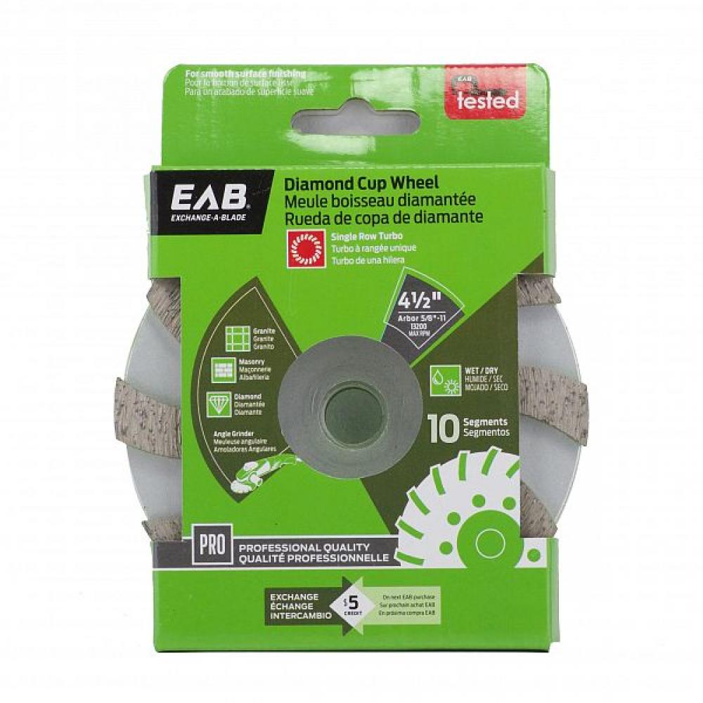 4 1/2&#34; Specialty Cup Wheel Turbo Single Row Concrete Professional Diamond Blade<span class=' ItemWarning' style='display:block;'>Item is usually in stock, but we&#39;ll be in touch if there&#39;s a problem<br /></span>