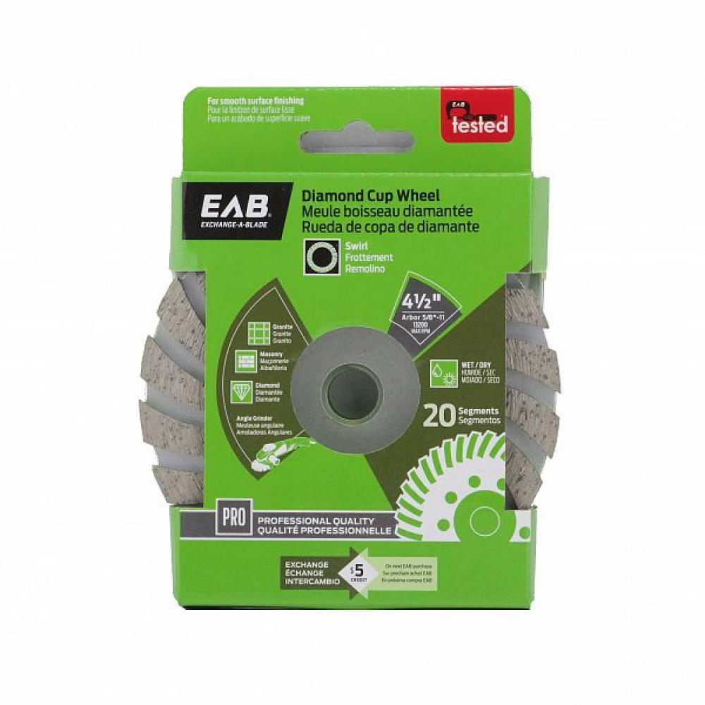 4 1/2&#34; x Grit Grinding & Finishing Specialty Cup Wheel SwirlExchangeable<span class=' ItemWarning' style='display:block;'>Item is usually in stock, but we&#39;ll be in touch if there&#39;s a problem<br /></span>