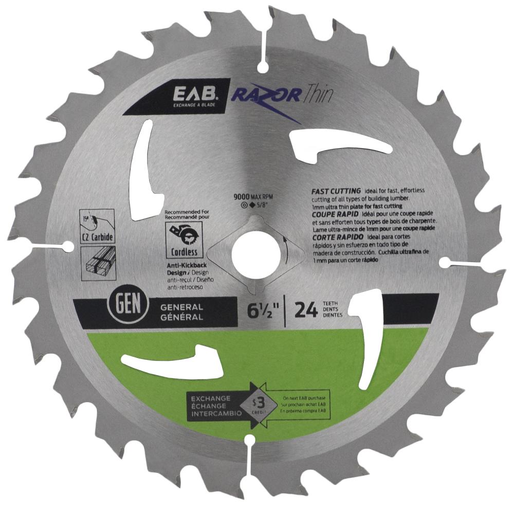 6 1/2&#34; x 24 Teeth Framing Razor Thin® Saw Blade<span class=' ItemWarning' style='display:block;'>Item is usually in stock, but we&#39;ll be in touch if there&#39;s a problem<br /></span>