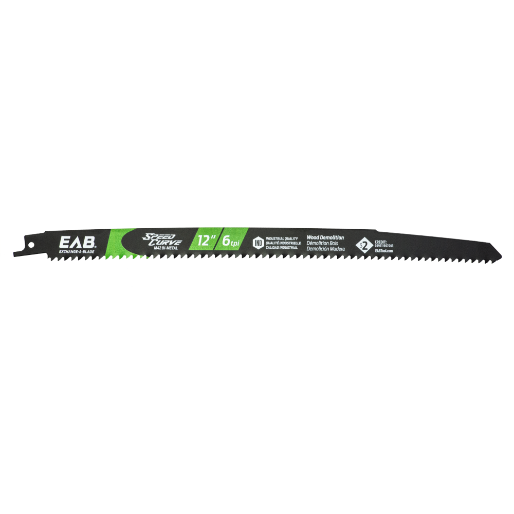 12&#34; x 6 tpi Bimetal Speed Curve Industrial Reciprocating Blade<span class=' ItemWarning' style='display:block;'>Item is usually in stock, but we&#39;ll be in touch if there&#39;s a problem<br /></span>