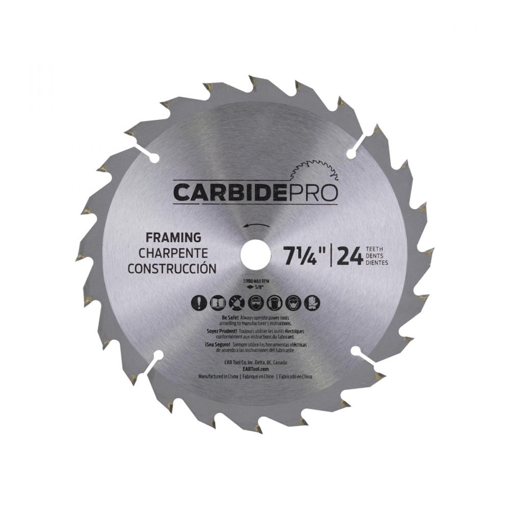 7 1/4&#34; x 24 Teeth Framing Carbide Pro Saw Blade<span class=' ItemWarning' style='display:block;'>Item is usually in stock, but we&#39;ll be in touch if there&#39;s a problem<br /></span>