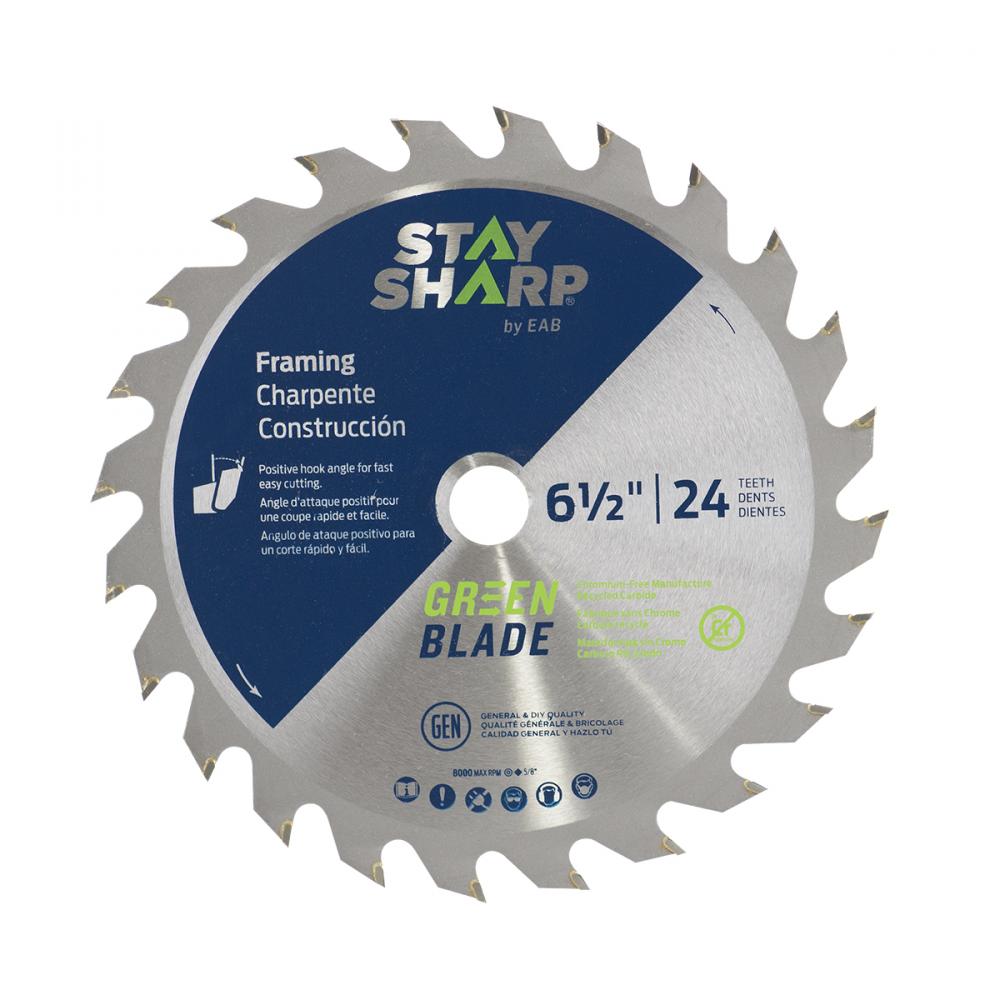 6 1/2&#34; x 24 Teeth Framing Green Blade Saw Blade<span class=' ItemWarning' style='display:block;'>Item is usually in stock, but we&#39;ll be in touch if there&#39;s a problem<br /></span>