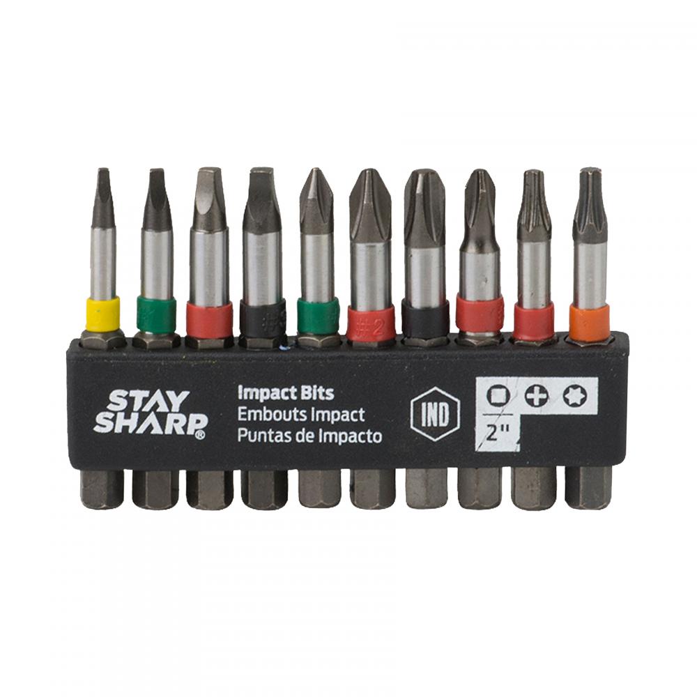 2&#34; x Assorted Impact Bit Clip Square Recess, Phillips, Torx (10 Pc Multipack)<span class=' ItemWarning' style='display:block;'>Item is usually in stock, but we&#39;ll be in touch if there&#39;s a problem<br /></span>