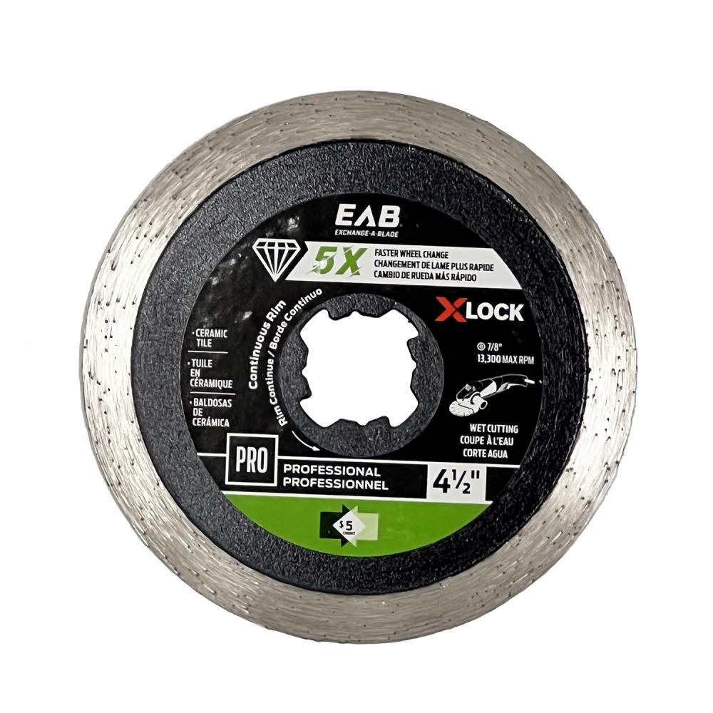 4 1/2&#34; X-Lock Continuous Rim Green Diamond Blade<span class=' ItemWarning' style='display:block;'>Item is usually in stock, but we&#39;ll be in touch if there&#39;s a problem<br /></span>