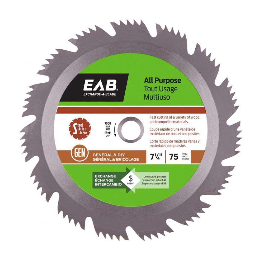 7 1/4&#34; x 75 Teeth All Purpose Saw Blade<span class=' ItemWarning' style='display:block;'>Item is usually in stock, but we&#39;ll be in touch if there&#39;s a problem<br /></span>