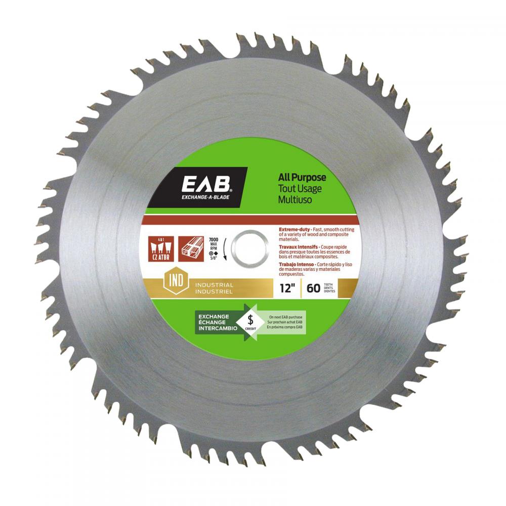 12&#34; x 60 Teeth All Purpose Industrial Saw Blade<span class=' ItemWarning' style='display:block;'>Item is usually in stock, but we&#39;ll be in touch if there&#39;s a problem<br /></span>