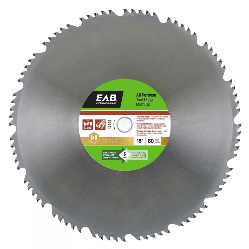 16&#34; x 80 Teeth All Purpose Industrial Saw Blade<span class=' ItemWarning' style='display:block;'>Item is usually in stock, but we&#39;ll be in touch if there&#39;s a problem<br /></span>