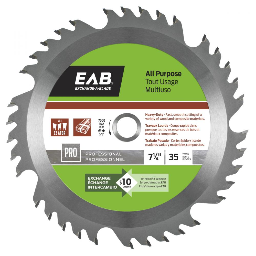 7 1/4&#34; x 35 Teeth All Purpose Professional Saw Blade<span class=' ItemWarning' style='display:block;'>Item is usually in stock, but we&#39;ll be in touch if there&#39;s a problem<br /></span>