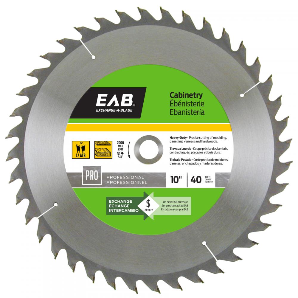 10&#34; x 40 Teeth Finishing Cabinetry Professional Saw Blade<span class=' ItemWarning' style='display:block;'>Item is usually in stock, but we&#39;ll be in touch if there&#39;s a problem<br /></span>