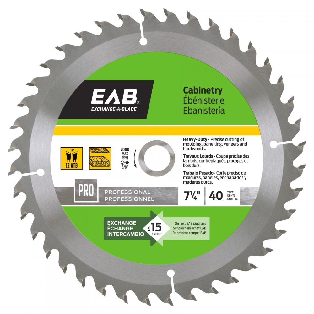 7 1/4&#34; x 40 Teeth Finishing Cabinetry Professional Saw Blade<span class=' ItemWarning' style='display:block;'>Item is usually in stock, but we&#39;ll be in touch if there&#39;s a problem<br /></span>