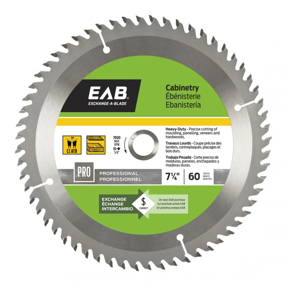 7 1/4&#34; x 60 Teeth Finishing Cabinetry Professional Saw Blade<span class=' ItemWarning' style='display:block;'>Item is usually in stock, but we&#39;ll be in touch if there&#39;s a problem<br /></span>