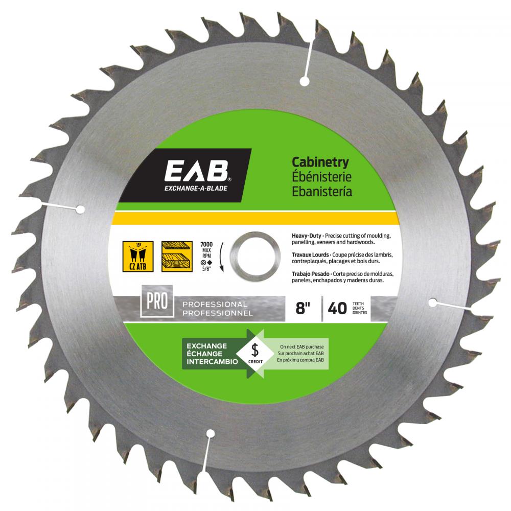 8&#34; x 40 Teeth Finishing Cabinetry Professional Saw Blade<span class=' ItemWarning' style='display:block;'>Item is usually in stock, but we&#39;ll be in touch if there&#39;s a problem<br /></span>