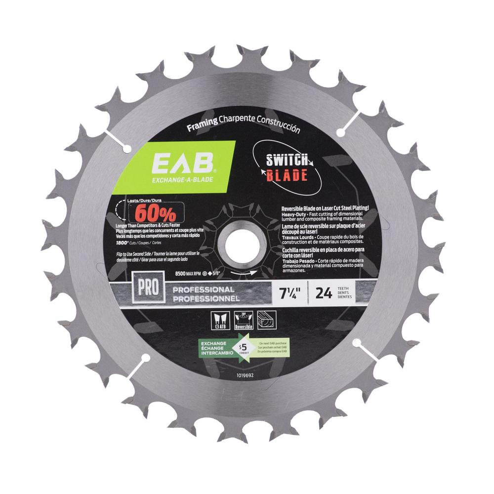 7 1/4&#34; x 24 Teeth Framing Flip Blade  Professional Saw Blade<span class=' ItemWarning' style='display:block;'>Item is usually in stock, but we&#39;ll be in touch if there&#39;s a problem<br /></span>