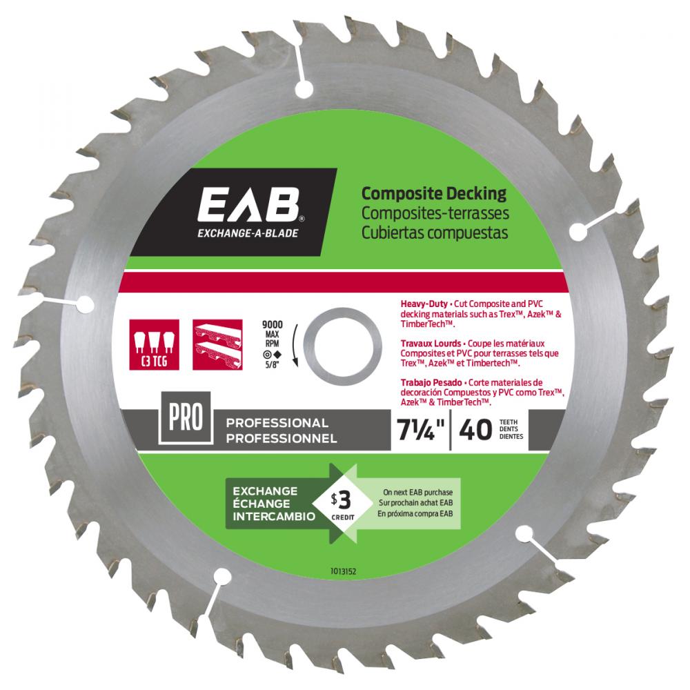 7 1/4&#34; x 40 Teeth Framing Composite Decking Professional Saw Blade<span class=' ItemWarning' style='display:block;'>Item is usually in stock, but we&#39;ll be in touch if there&#39;s a problem<br /></span>