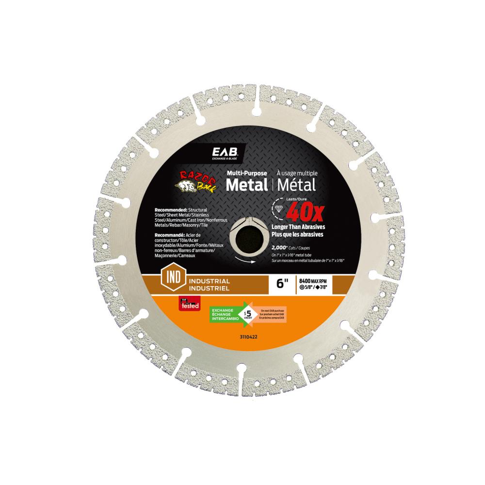 6&#34; Metal Cutting Razor Back® Diamond Blade Steel Industrial Diamond Blade<span class=' ItemWarning' style='display:block;'>Item is usually in stock, but we&#39;ll be in touch if there&#39;s a problem<br /></span>