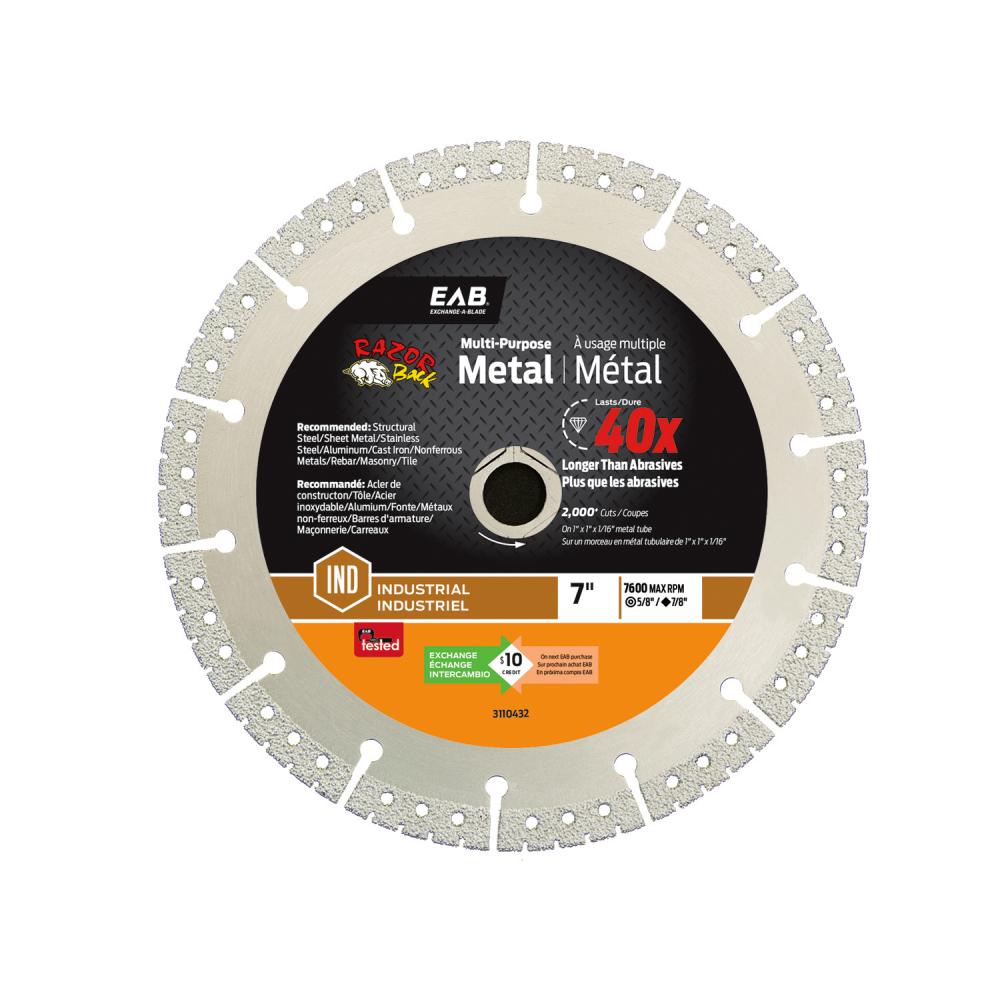 7&#34; x Teeth Metal Cutting Razor Back® Diamond Blade Industrial Saw Blade<span class=' ItemWarning' style='display:block;'>Item is usually in stock, but we&#39;ll be in touch if there&#39;s a problem<br /></span>