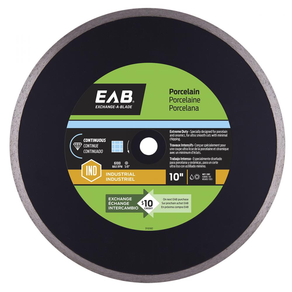 10&#34; Continuous Rim Porcelain Tile Black Industrial Diamond Blade<span class=' ItemWarning' style='display:block;'>Item is usually in stock, but we&#39;ll be in touch if there&#39;s a problem<br /></span>