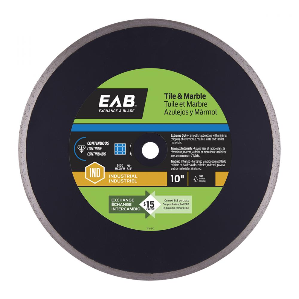 10&#34; Continuous Rim Ceramic Tile Black Industrial Diamond Blade<span class=' ItemWarning' style='display:block;'>Item is usually in stock, but we&#39;ll be in touch if there&#39;s a problem<br /></span>