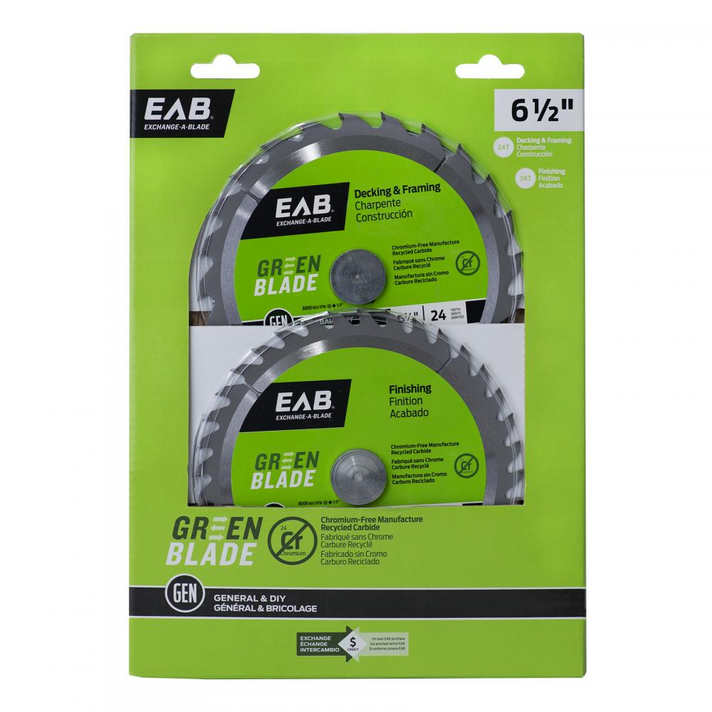 6 1/2&#34; Green Blade Combo (2 Pc Multipack) Saw Blade<span class=' ItemWarning' style='display:block;'>Item is usually in stock, but we&#39;ll be in touch if there&#39;s a problem<br /></span>