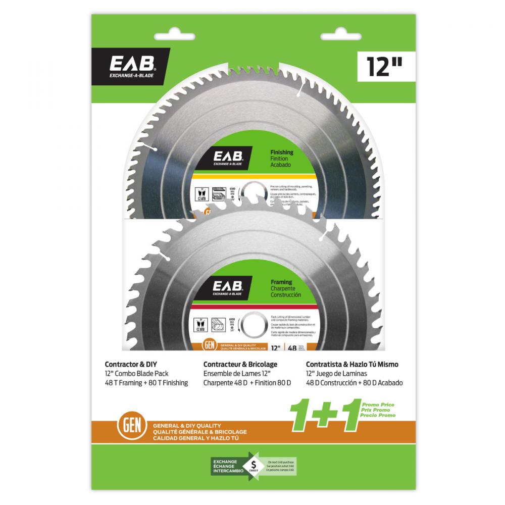 12&#34; x 48 & 80 Teeth Framing Combo (2 Pc Multipack) Saw Blade<span class=' ItemWarning' style='display:block;'>Item is usually in stock, but we&#39;ll be in touch if there&#39;s a problem<br /></span>