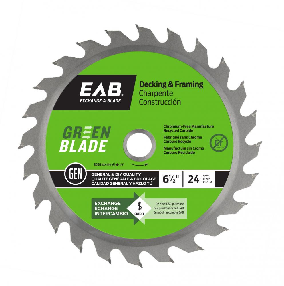 6 1/2&#34; x 24 Teeth Framing Green Blade Saw Blade<span class=' ItemWarning' style='display:block;'>Item is usually in stock, but we&#39;ll be in touch if there&#39;s a problem<br /></span>