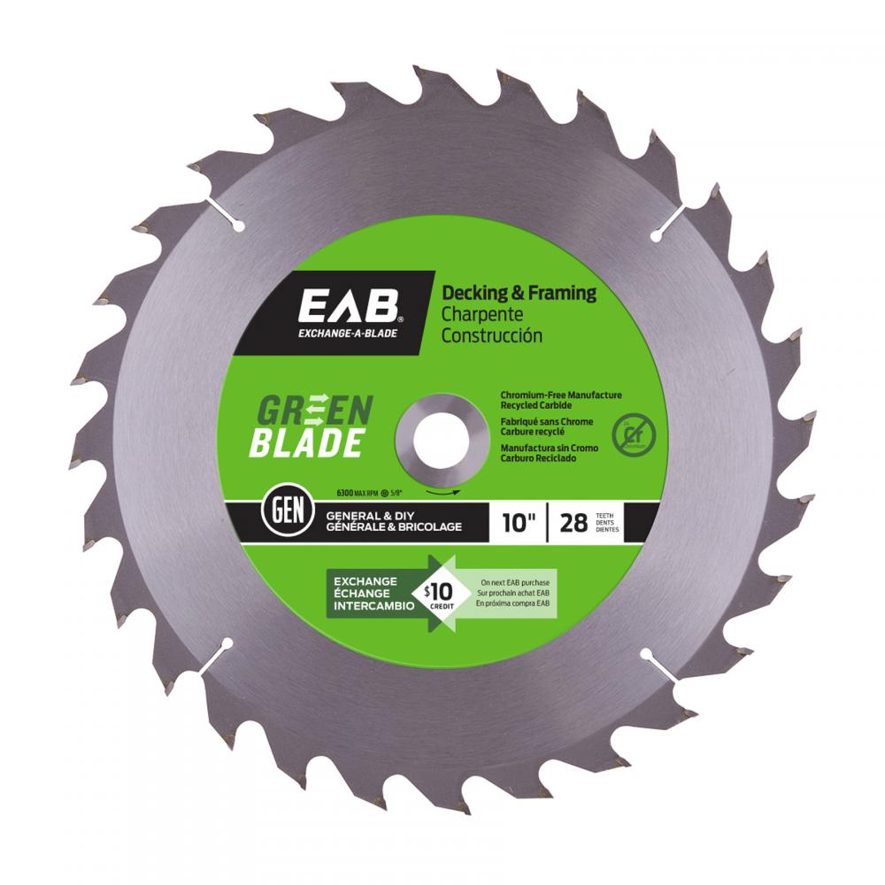 10&#34; x 28 Teeth Framing Green Blade Saw Blade<span class=' ItemWarning' style='display:block;'>Item is usually in stock, but we&#39;ll be in touch if there&#39;s a problem<br /></span>