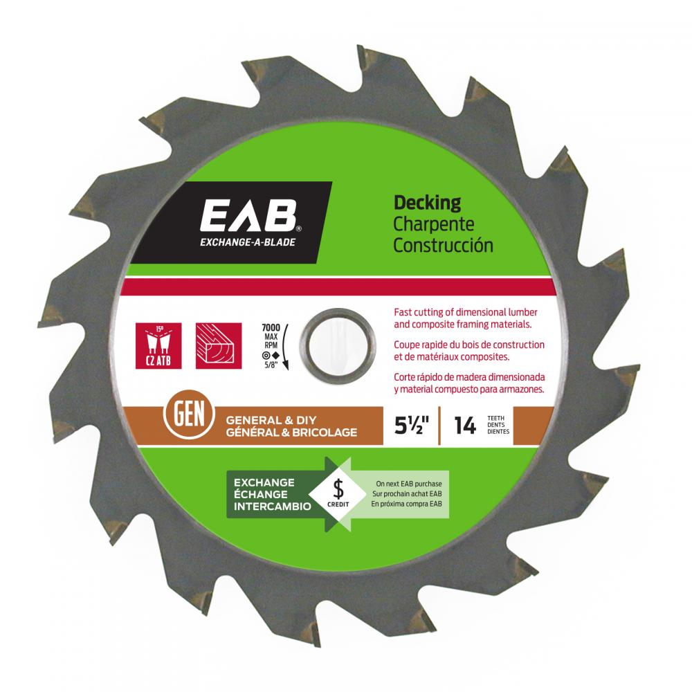 5 1/2&#34; x 14 Teeth Framing Decking Saw Blade<span class=' ItemWarning' style='display:block;'>Item is usually in stock, but we&#39;ll be in touch if there&#39;s a problem<br /></span>