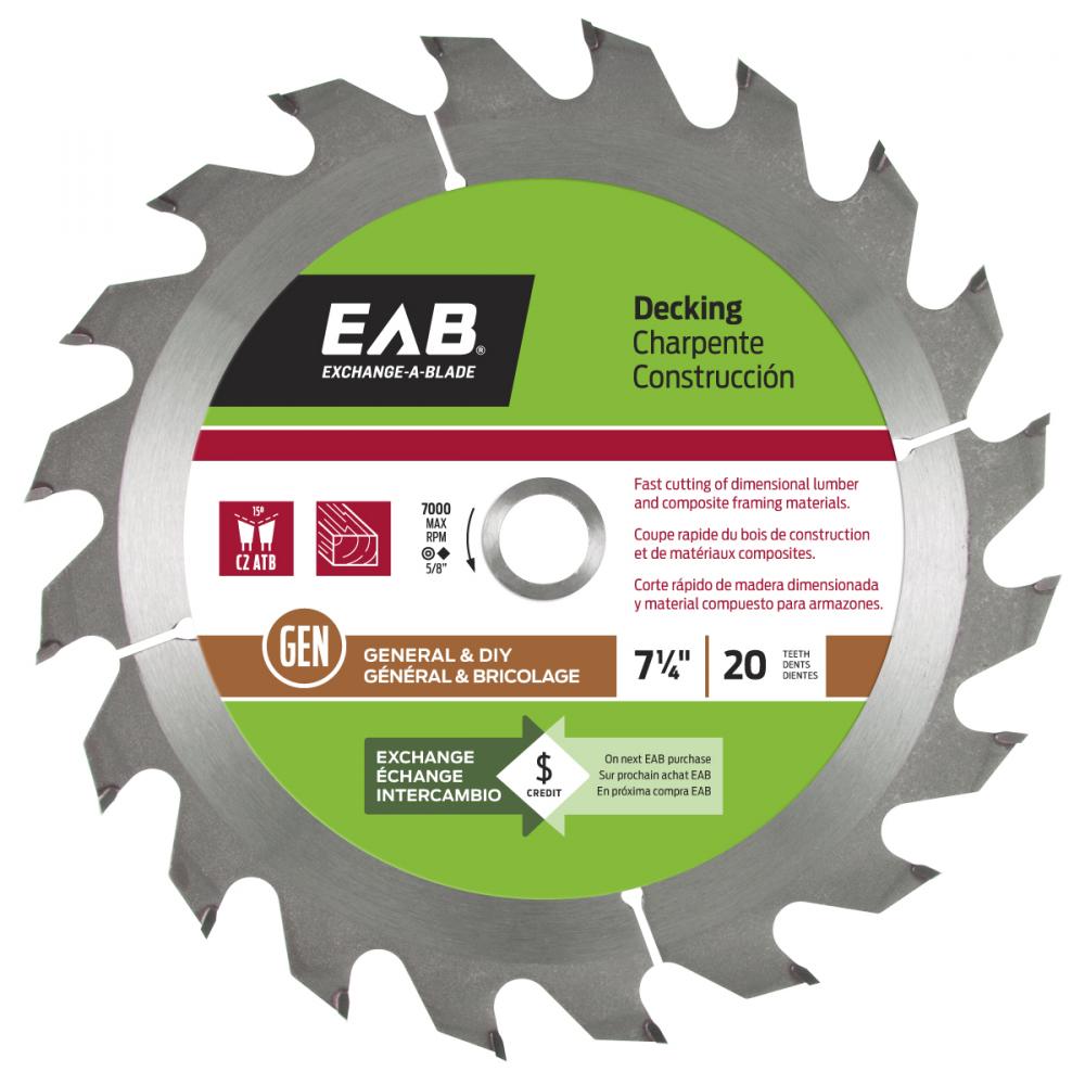 7 1/4&#34; x 20 Teeth Framing Decking Saw Blade<span class=' ItemWarning' style='display:block;'>Item is usually in stock, but we&#39;ll be in touch if there&#39;s a problem<br /></span>