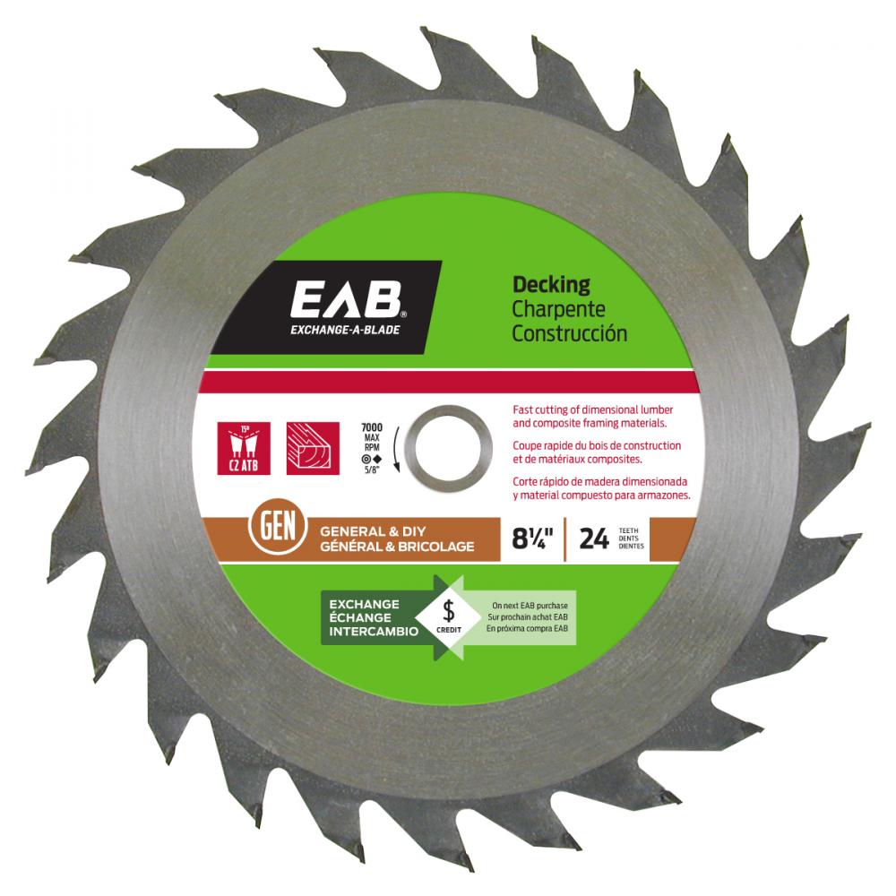 8 1/4&#34; x 24 Teeth Framing Decking Saw Blade<span class=' ItemWarning' style='display:block;'>Item is usually in stock, but we&#39;ll be in touch if there&#39;s a problem<br /></span>