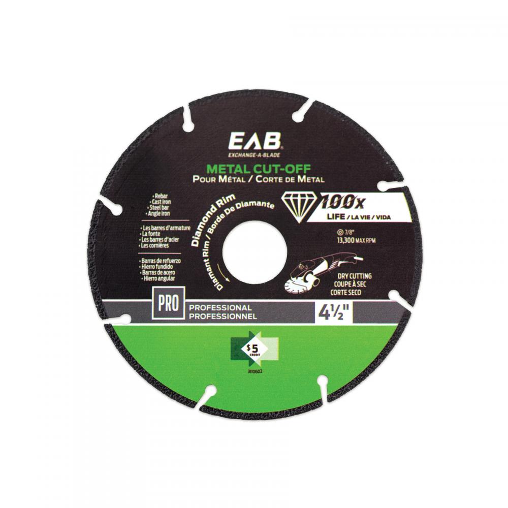 4 1/2&#34; Metal Cutting Steel Professional Diamond Blade<span class=' ItemWarning' style='display:block;'>Item is usually in stock, but we&#39;ll be in touch if there&#39;s a problem<br /></span>