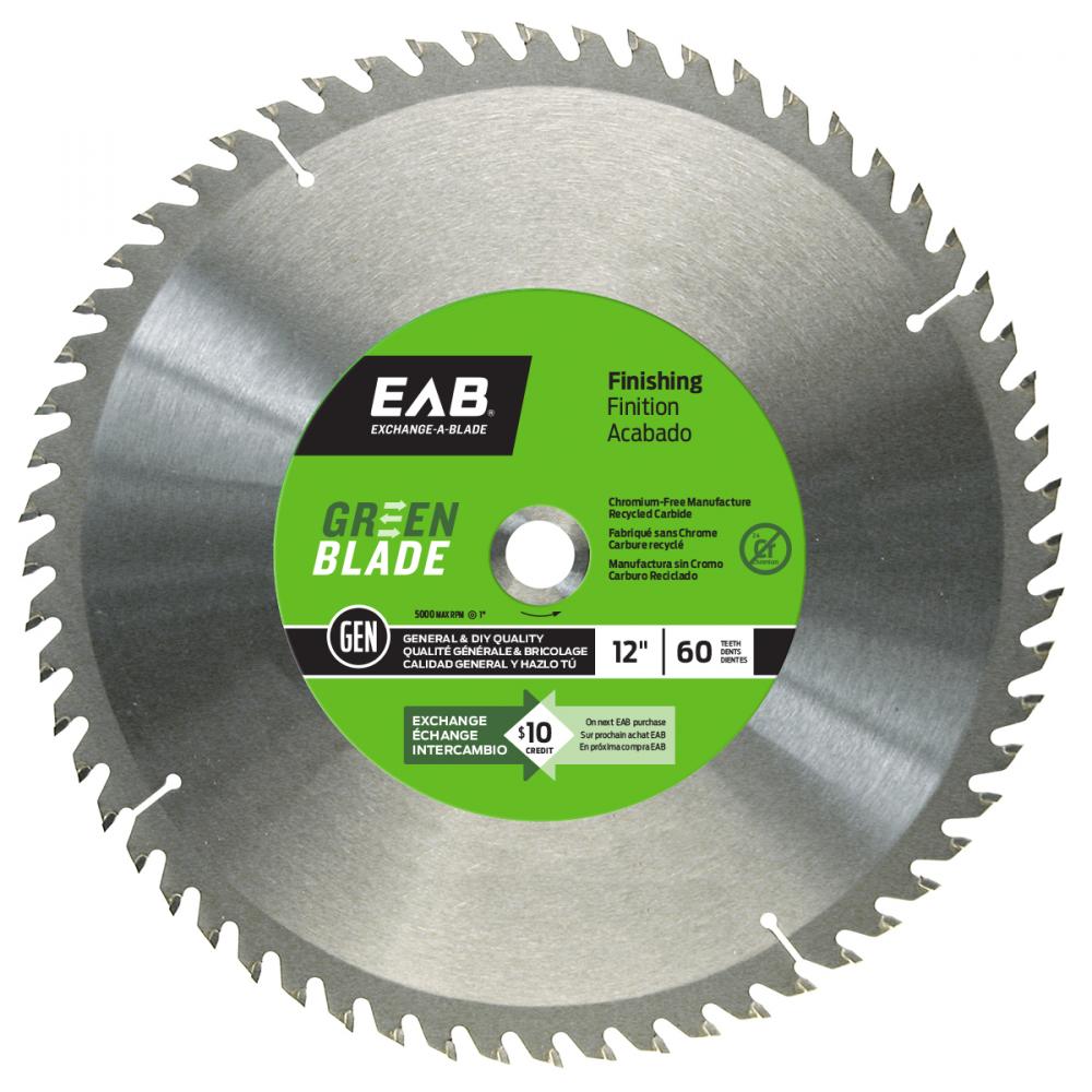 12&#34; x 60 Teeth Finishing Green Blade Saw Blade<span class=' ItemWarning' style='display:block;'>Item is usually in stock, but we&#39;ll be in touch if there&#39;s a problem<br /></span>