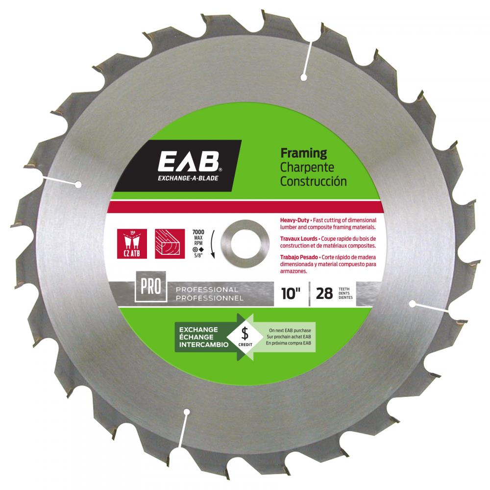 10&#34; x 28 Teeth Framing Professional Saw Blade<span class=' ItemWarning' style='display:block;'>Item is usually in stock, but we&#39;ll be in touch if there&#39;s a problem<br /></span>