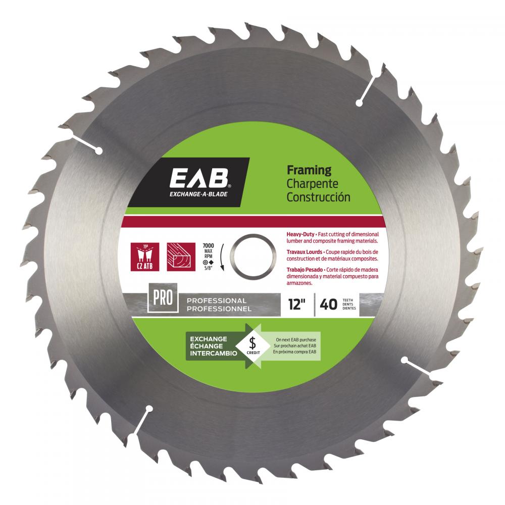 12&#34; x 40 Teeth Framing Professional Saw Blade<span class=' ItemWarning' style='display:block;'>Item is usually in stock, but we&#39;ll be in touch if there&#39;s a problem<br /></span>