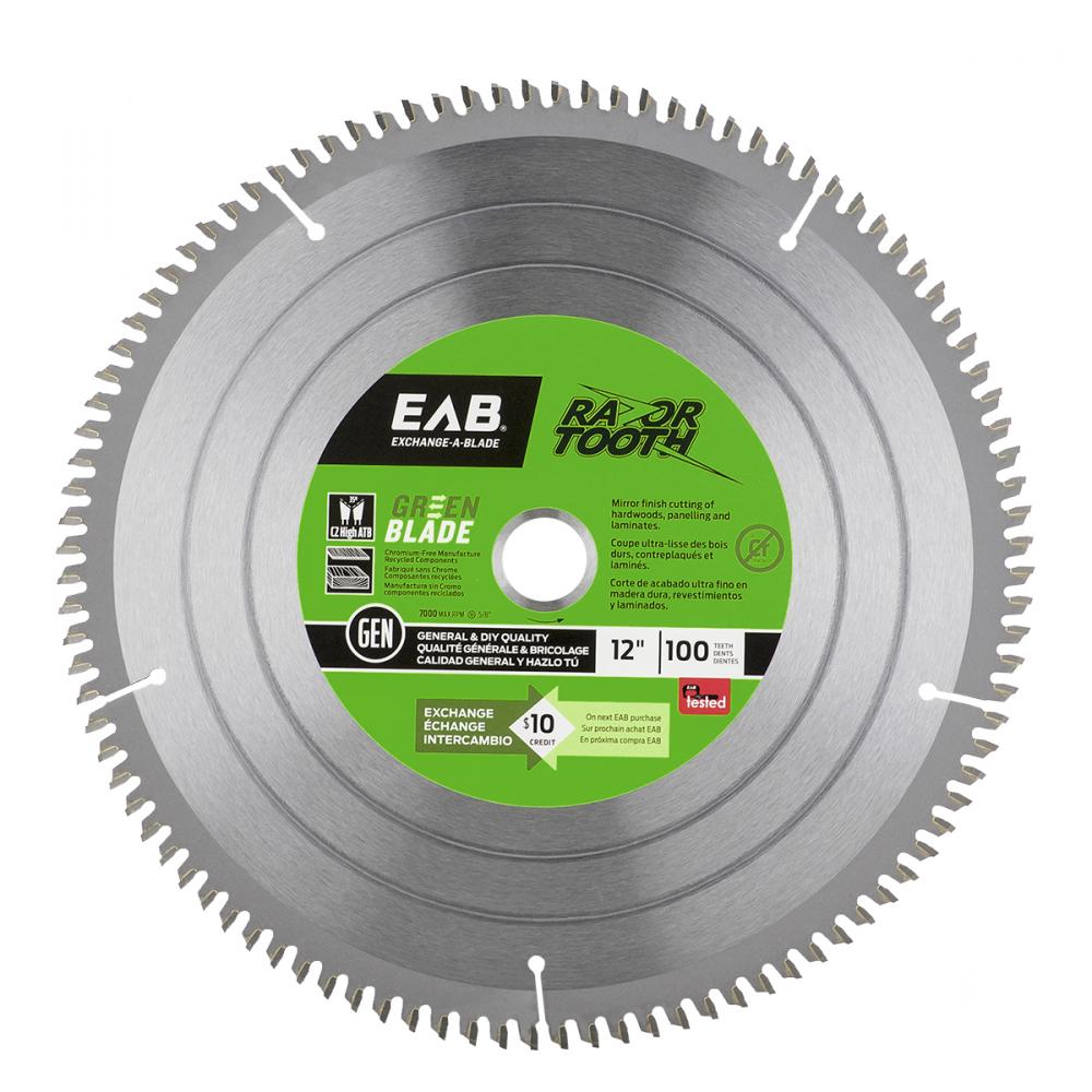 12&#34; x 100 Teeth Finishing Green Blade RazorTooth® Saw Blade<span class=' ItemWarning' style='display:block;'>Item is usually in stock, but we&#39;ll be in touch if there&#39;s a problem<br /></span>