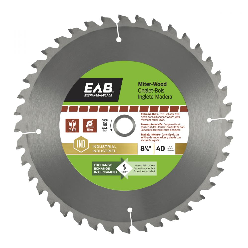 8 1/4&#34; x 40 Teeth Finishing Miter Industrial Saw Blade<span class=' ItemWarning' style='display:block;'>Item is usually in stock, but we&#39;ll be in touch if there&#39;s a problem<br /></span>