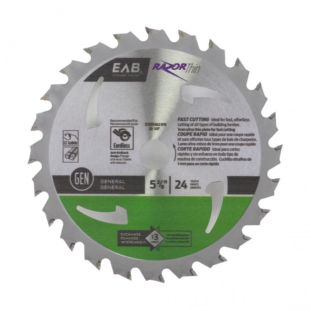 5 3/8&#34; x 24 Teeth Framing Razor Thin® Saw Blade<span class=' ItemWarning' style='display:block;'>Item is usually in stock, but we&#39;ll be in touch if there&#39;s a problem<br /></span>