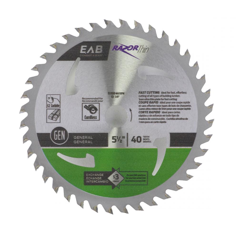 5 1/2&#34; x 40 Teeth Finishing Razor Thin® Saw Blade<span class=' ItemWarning' style='display:block;'>Item is usually in stock, but we&#39;ll be in touch if there&#39;s a problem<br /></span>