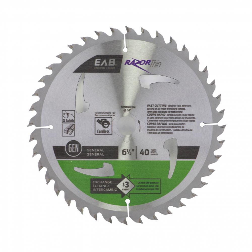 6 1/2&#34; x 40 Teeth Finishing Razor Thin® Saw Blade<span class=' ItemWarning' style='display:block;'>Item is usually in stock, but we&#39;ll be in touch if there&#39;s a problem<br /></span>