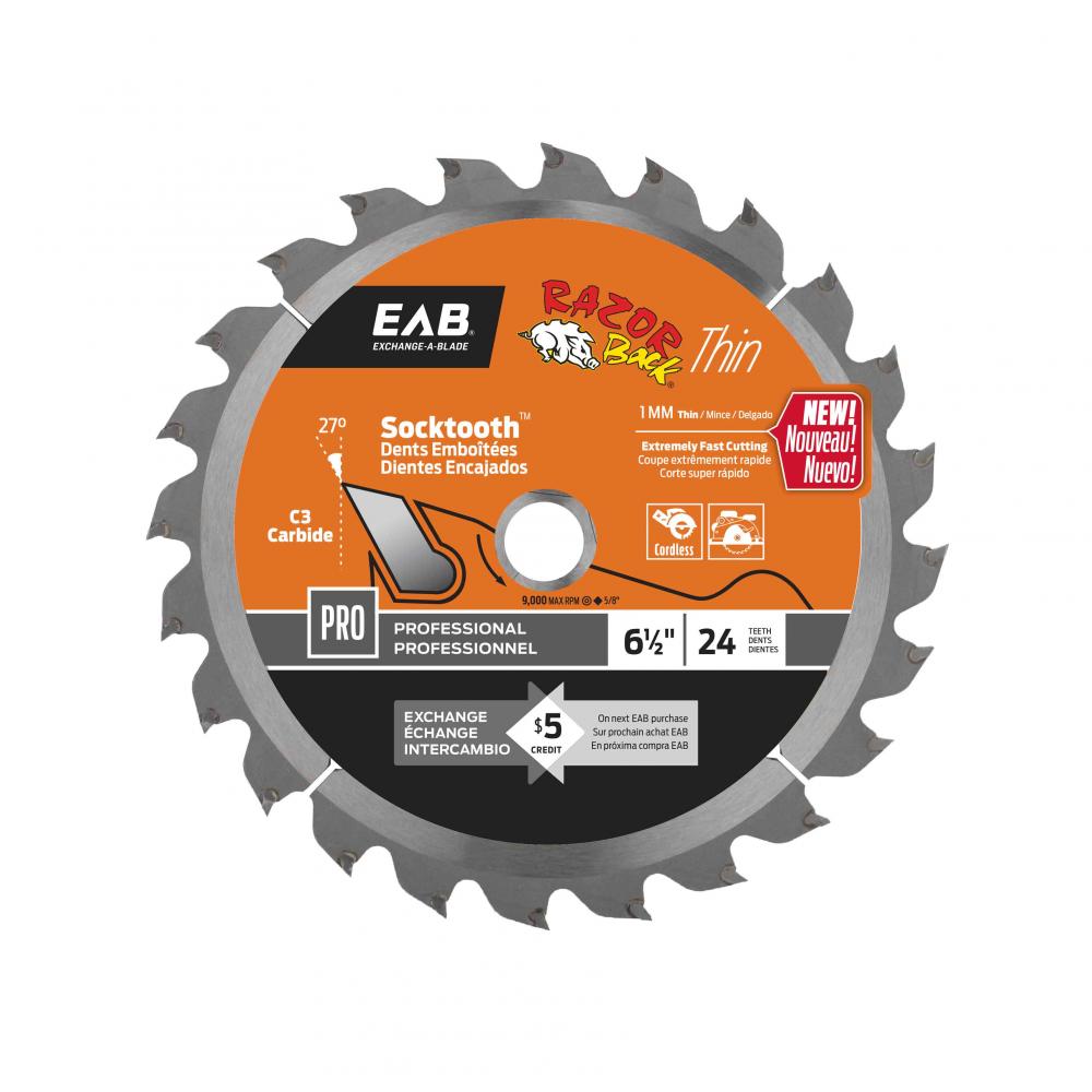 6 1/2&#34; x 24 Teeth Framing Razor Back® Thin Professional Saw Blade<span class=' ItemWarning' style='display:block;'>Item is usually in stock, but we&#39;ll be in touch if there&#39;s a problem<br /></span>