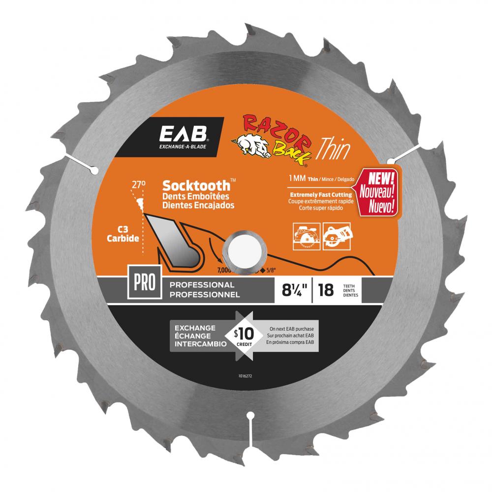 8 1/4&#34; x 18 Teeth Framing Razor Back® Thin Professional Saw Blade<span class=' ItemWarning' style='display:block;'>Item is usually in stock, but we&#39;ll be in touch if there&#39;s a problem<br /></span>