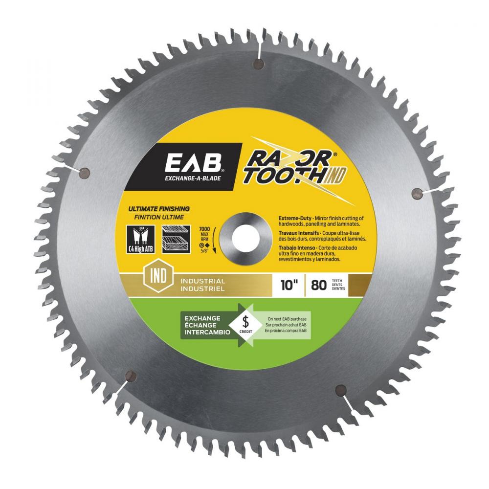 10&#34; x 80 Teeth Finishing RazorTooth®   Industrial Saw Blade<span class=' ItemWarning' style='display:block;'>Item is usually in stock, but we&#39;ll be in touch if there&#39;s a problem<br /></span>