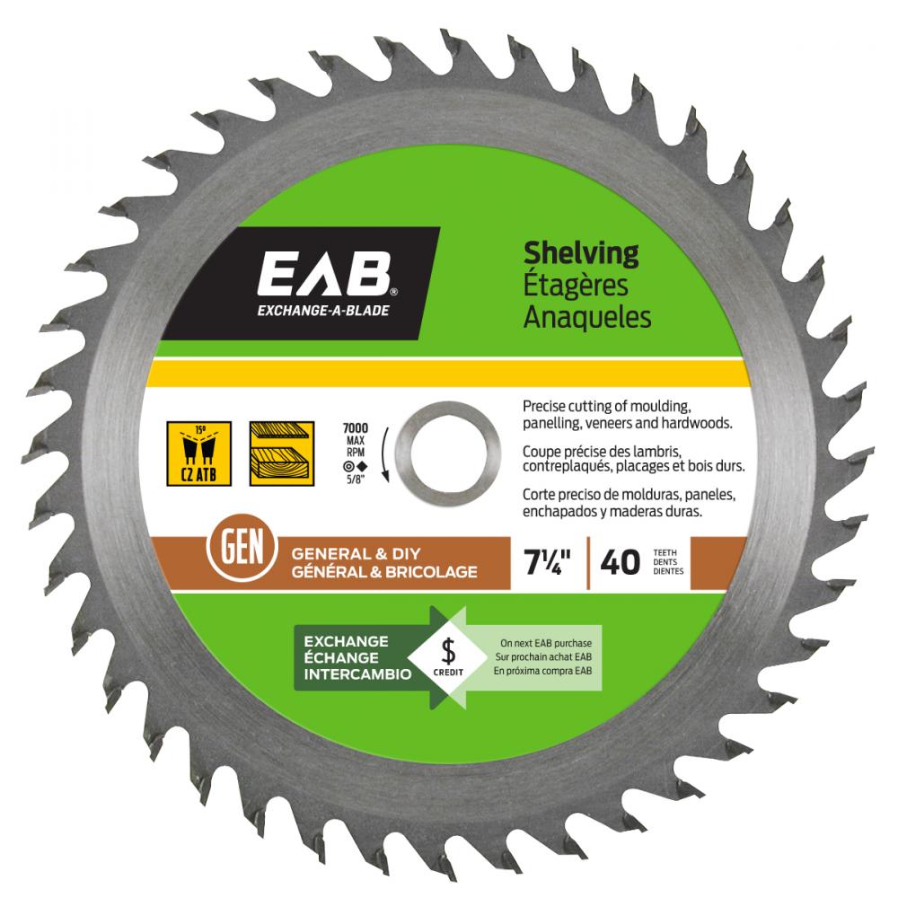 7 1/4&#34; x 40 Teeth Finishing Shelving Saw Blade<span class=' ItemWarning' style='display:block;'>Item is usually in stock, but we&#39;ll be in touch if there&#39;s a problem<br /></span>