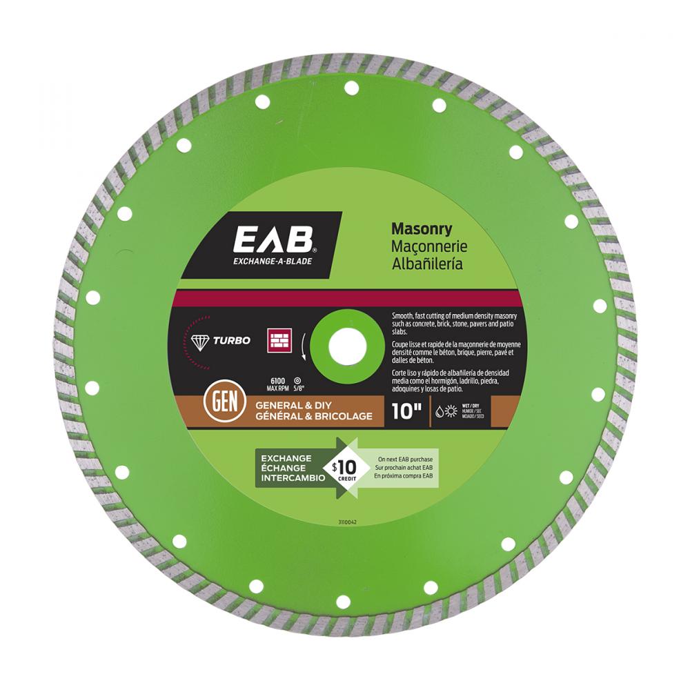 10&#34; Turbo Rim Concrete Green Diamond Blade<span class=' ItemWarning' style='display:block;'>Item is usually in stock, but we&#39;ll be in touch if there&#39;s a problem<br /></span>